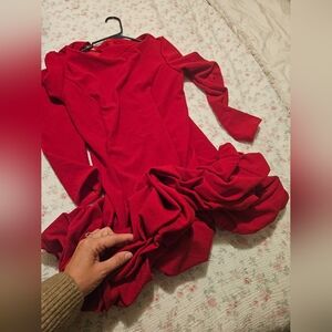 SHEIN Red Ruffle Mini Dress